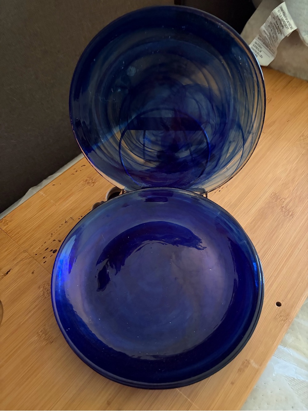 Deep Cobalt Blue Glass Plates